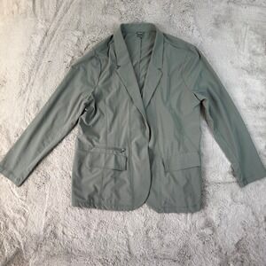 Eddie Bauer Blazer‎ Lightweight Travel Career Jacket Olive Green Size 20